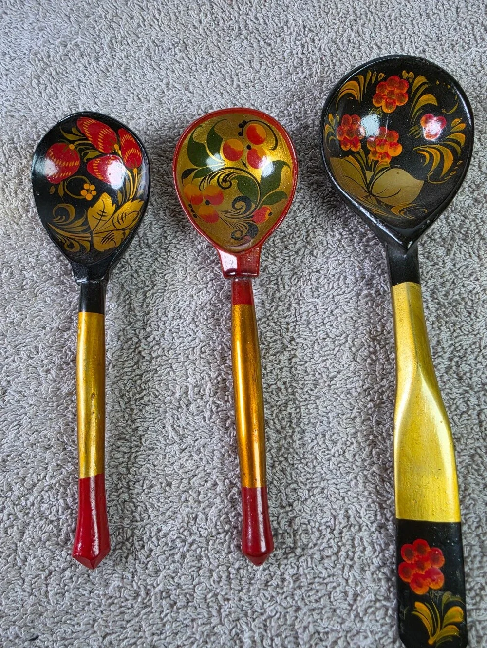 Russian Folk Art Spoons Khokhloma-style